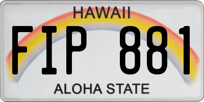 HI license plate FIP881