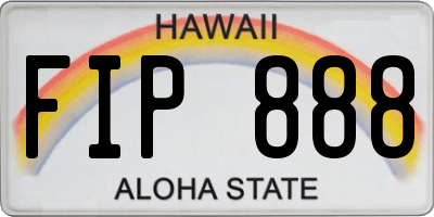HI license plate FIP888