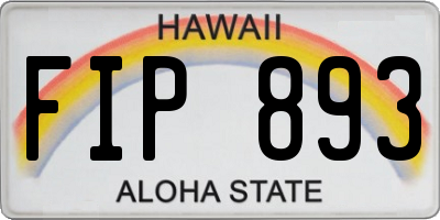 HI license plate FIP893