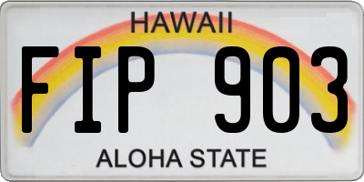 HI license plate FIP903