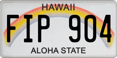 HI license plate FIP904