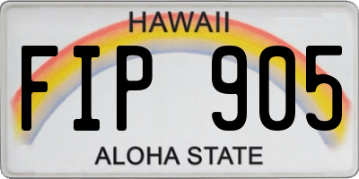 HI license plate FIP905