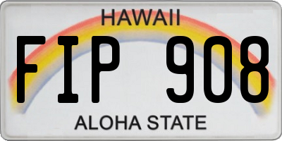 HI license plate FIP908