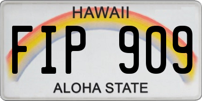HI license plate FIP909