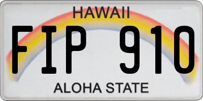 HI license plate FIP910