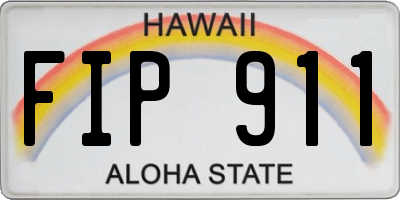 HI license plate FIP911