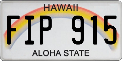 HI license plate FIP915