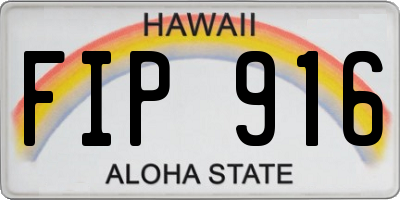HI license plate FIP916