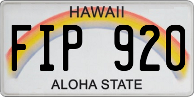 HI license plate FIP920