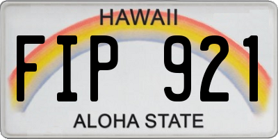 HI license plate FIP921