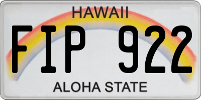 HI license plate FIP922