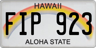 HI license plate FIP923