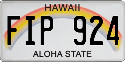 HI license plate FIP924
