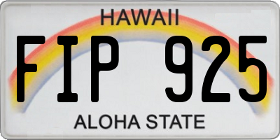 HI license plate FIP925