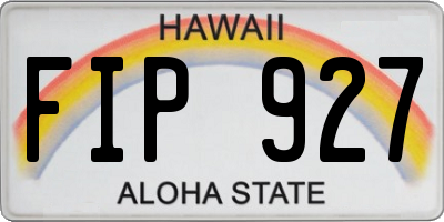 HI license plate FIP927