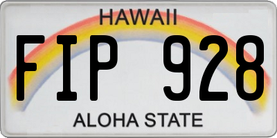 HI license plate FIP928