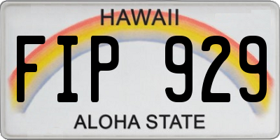 HI license plate FIP929