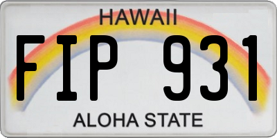 HI license plate FIP931
