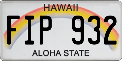 HI license plate FIP932