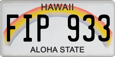 HI license plate FIP933