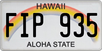 HI license plate FIP935
