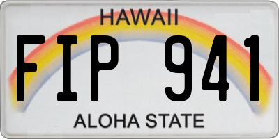 HI license plate FIP941