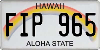 HI license plate FIP965