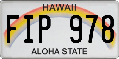 HI license plate FIP978