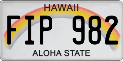 HI license plate FIP982