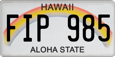 HI license plate FIP985