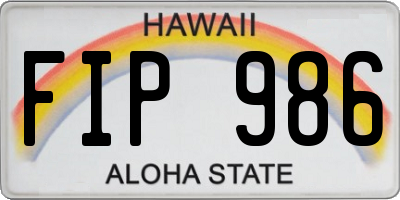 HI license plate FIP986