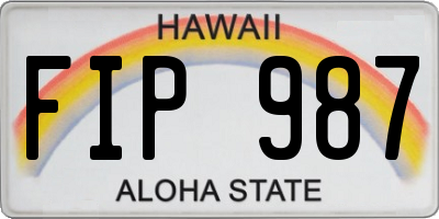 HI license plate FIP987