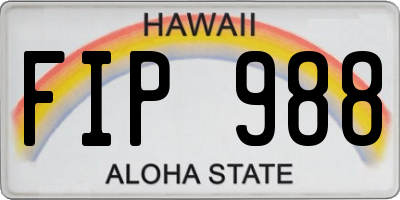 HI license plate FIP988