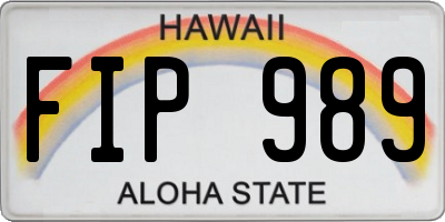HI license plate FIP989