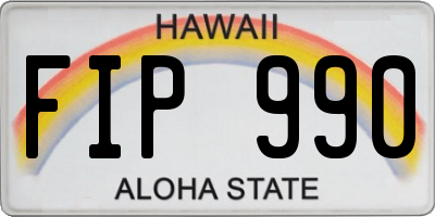 HI license plate FIP990