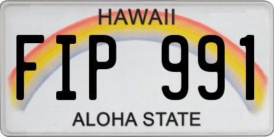 HI license plate FIP991