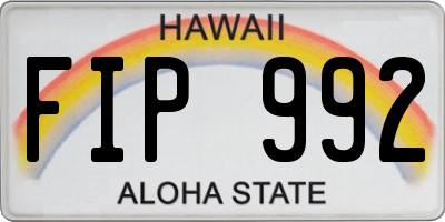 HI license plate FIP992