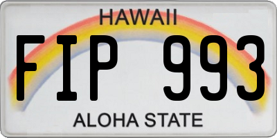 HI license plate FIP993