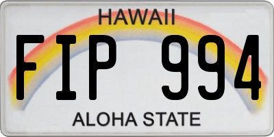 HI license plate FIP994