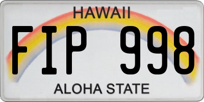 HI license plate FIP998