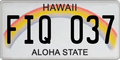 HI license plate FIQ037