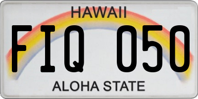 HI license plate FIQ050