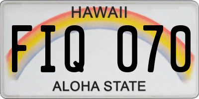 HI license plate FIQ070