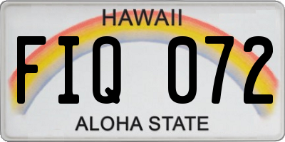 HI license plate FIQ072