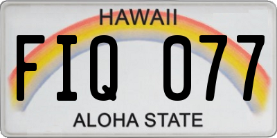 HI license plate FIQ077