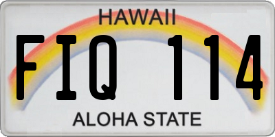 HI license plate FIQ114