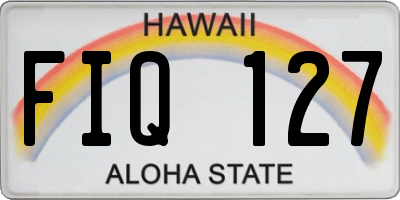 HI license plate FIQ127