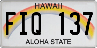 HI license plate FIQ137
