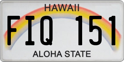 HI license plate FIQ151