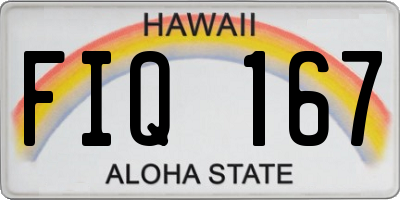 HI license plate FIQ167
